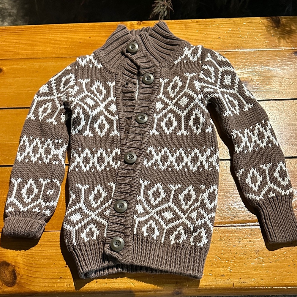 Mossimo Supply Co. Brown and White Kids Cardigan